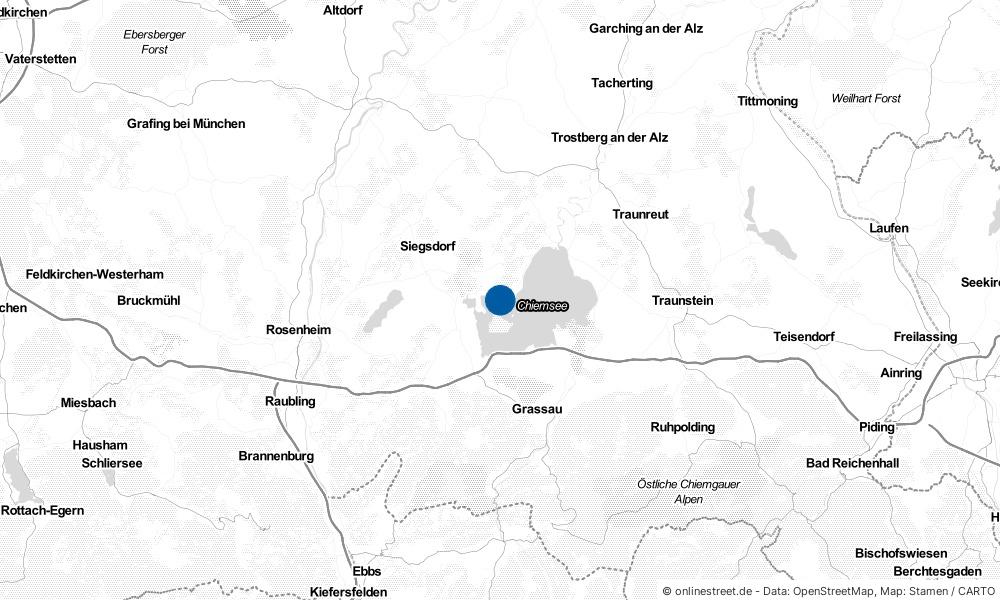 Karte: Wo liegt Breitbrunn am Chiemsee?