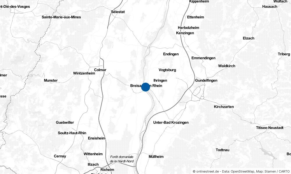 Karte: Wo liegt Breisach am Rhein?