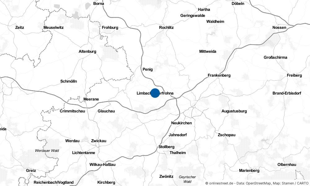 Karte: Wo liegt Limbach-Oberfrohna?