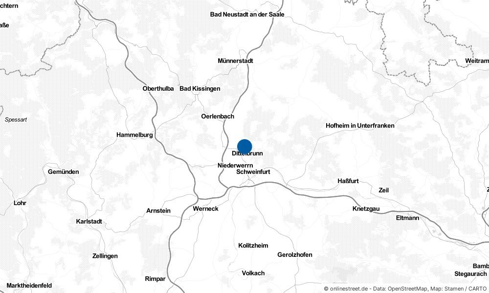Karte: Wo liegt Dittelbrunn?