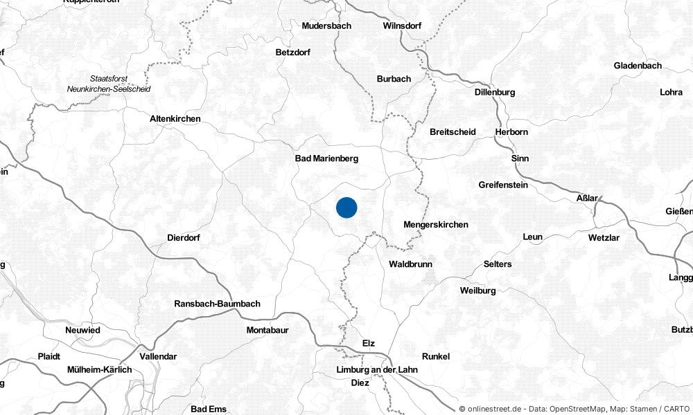 Karte: Wo liegt Stahlhofen am Wiesensee?