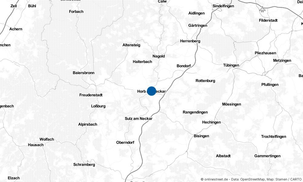 Karte: Wo liegt Horb am Neckar?