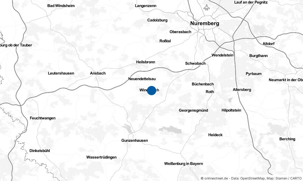 Karte: Wo liegt Windsbach?