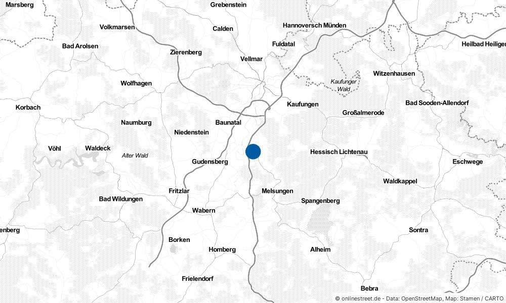 Karte: Wo liegt Guxhagen?