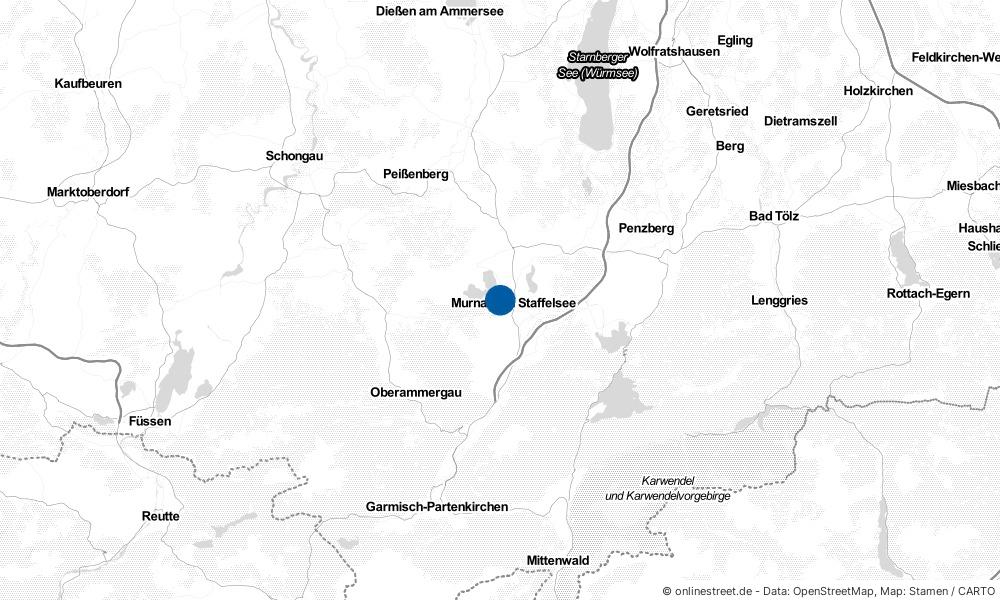 Karte: Wo liegt Seehausen am Staffelsee?