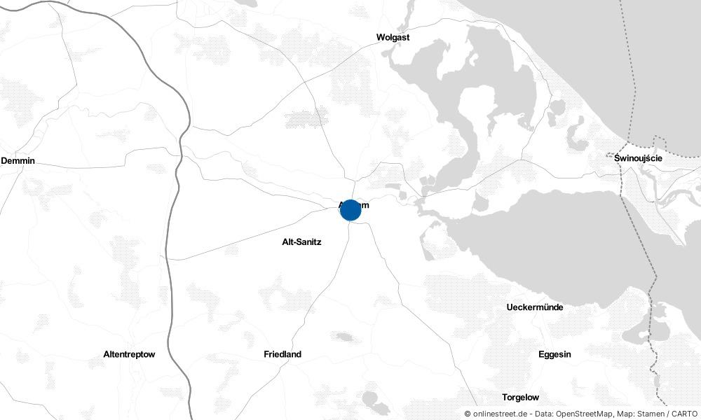 Wo liegt Anklam? Karte, Lageplan & Services für Anklam (Mecklenburg