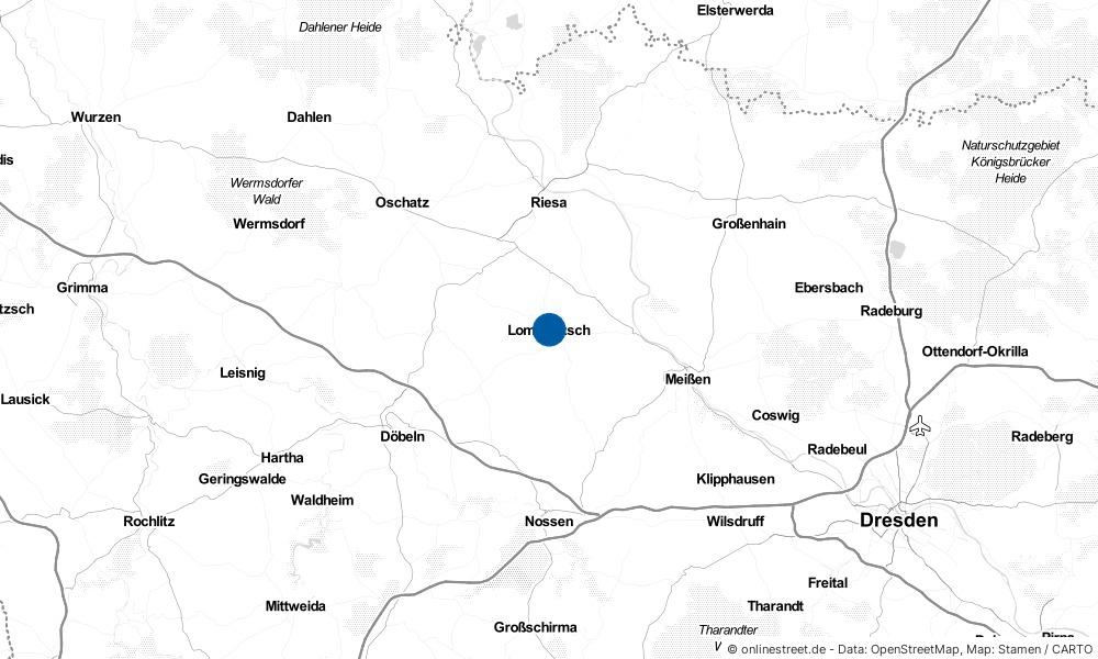 Karte: Wo liegt Lommatzsch?