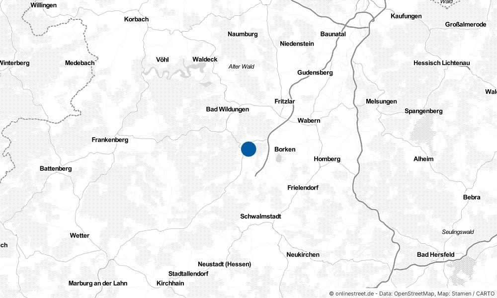 Karte: Wo liegt Bad Zwesten?
