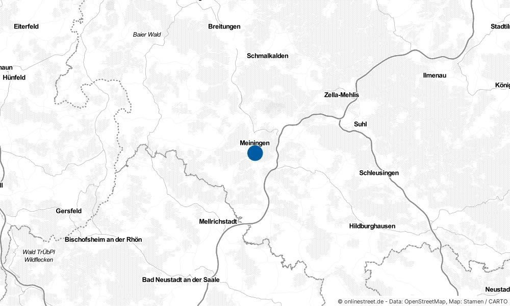 Karte: Wo liegt Meiningen?