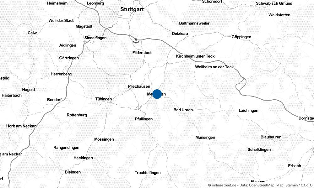 Karte: Wo liegt Metzingen?