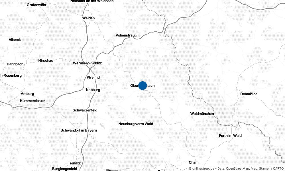 Karte: Wo liegt Oberviechtach?