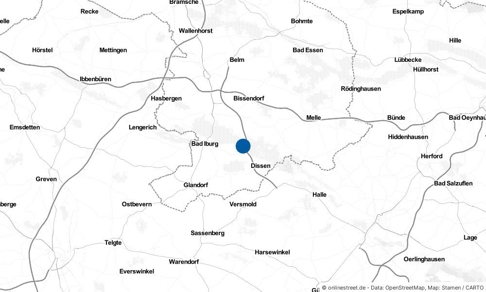 Karte: Wo liegt Hilter am Teutoburger Wald?