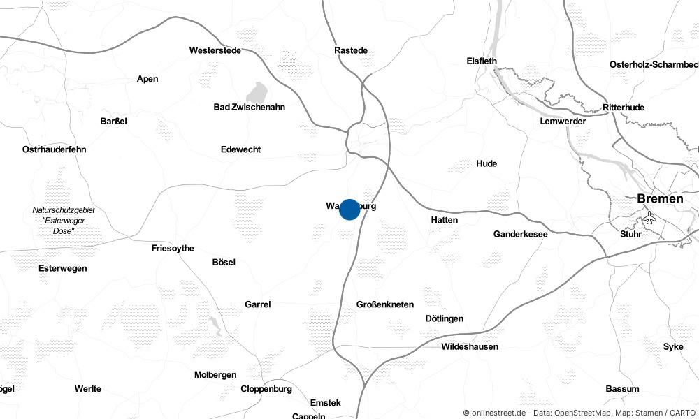 Karte: Wo liegt Wardenburg?