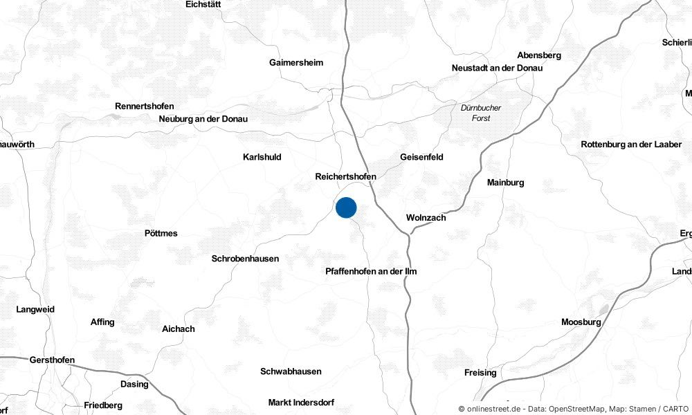 Karte: Wo liegt Pörnbach?
