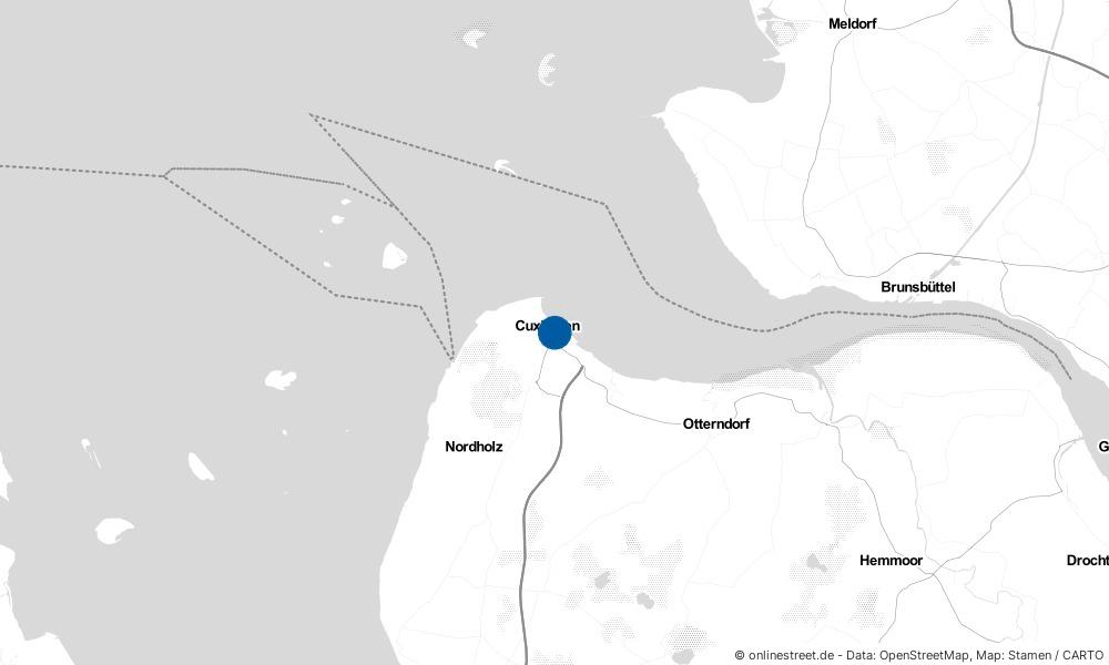 Karte: Wo liegt Cuxhaven?