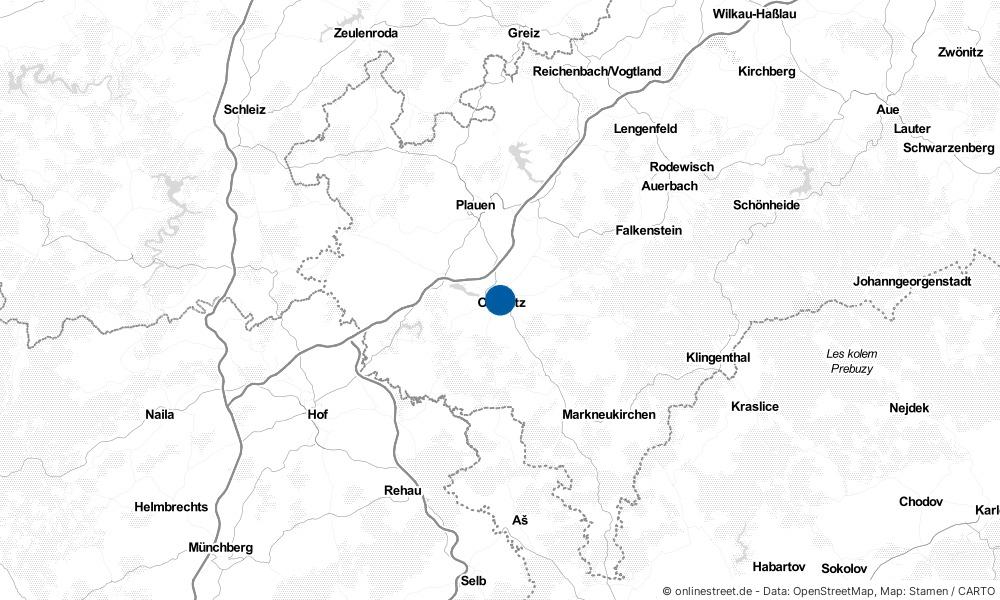 Karte: Wo liegt Oelsnitz?