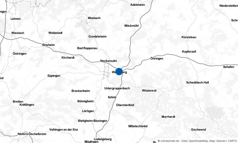 Karte: Wo liegt Weinsberg?