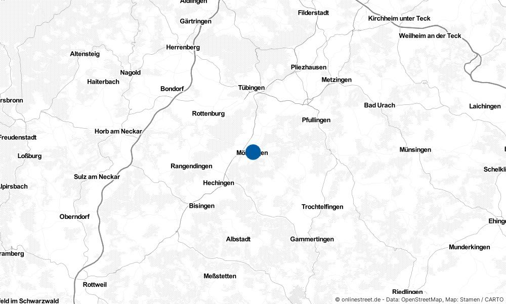 Karte: Wo liegt Mössingen?