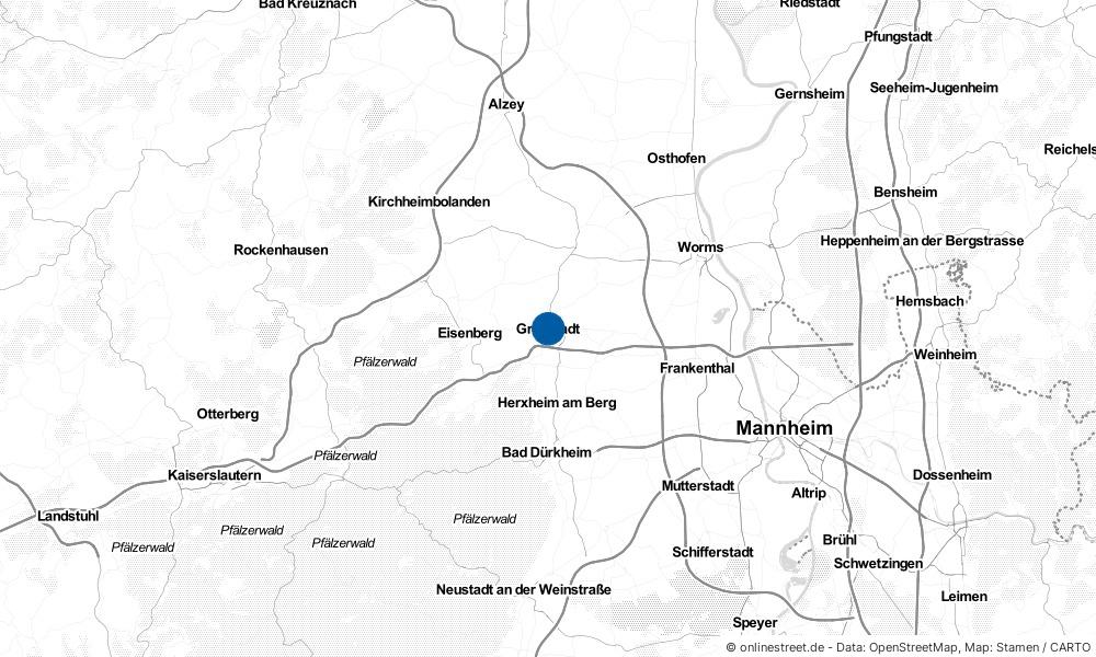 Karte: Wo liegt Grünstadt?