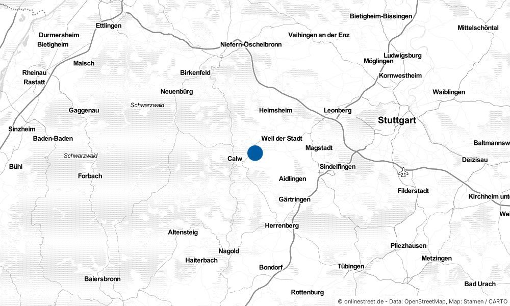 Karte: Wo liegt Althengstett?