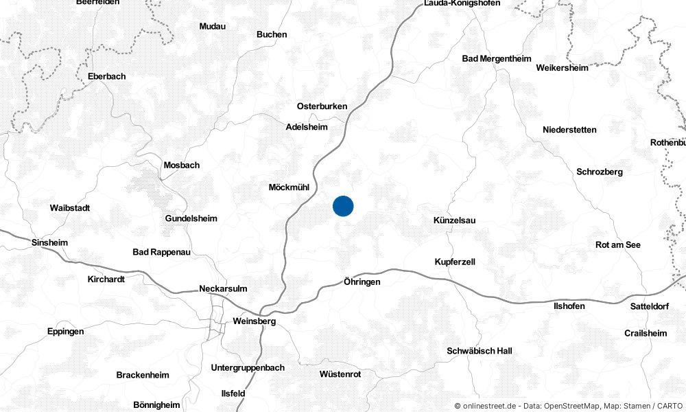 Karte: Wo liegt Jagsthausen?