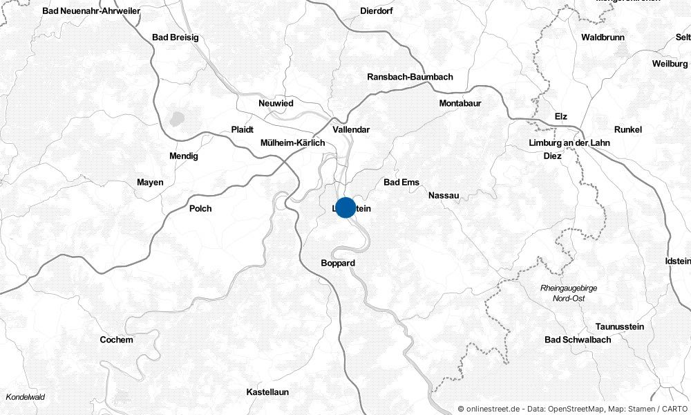 Karte: Wo liegt Lahnstein?