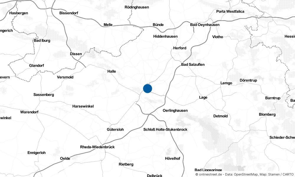 Karte: Wo liegt Bielefeld?