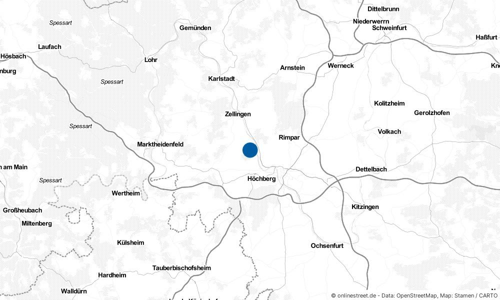 Karte: Wo liegt Margetshöchheim?