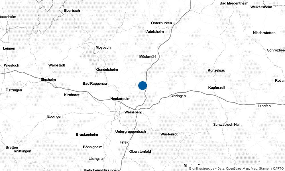 Karte: Wo liegt Neuenstadt am Kocher?