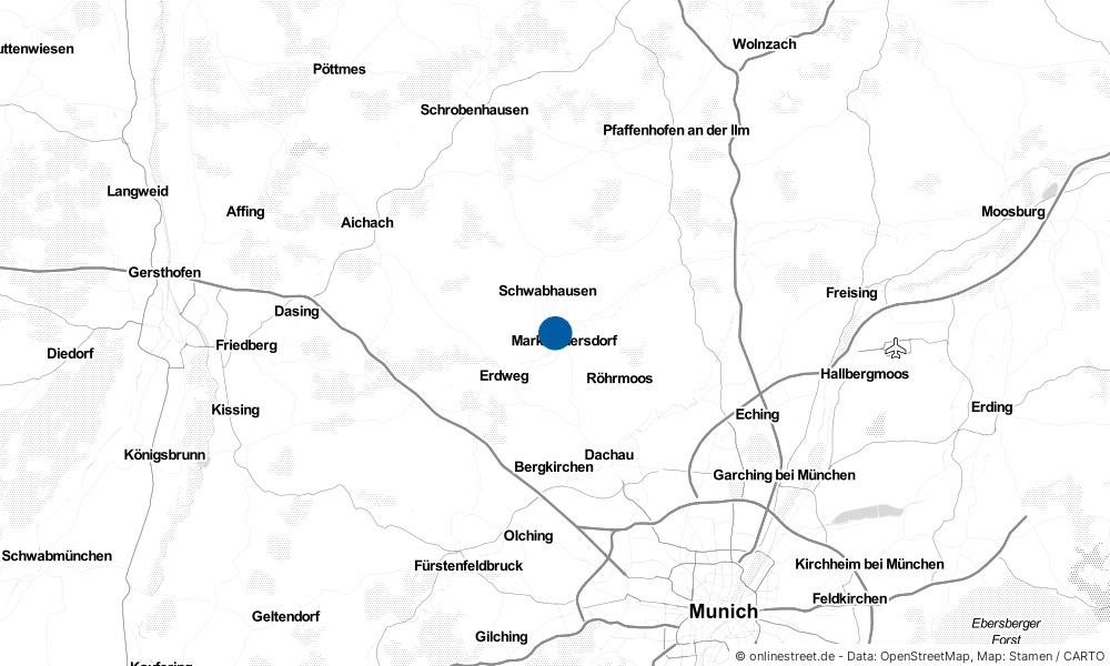 Karte: Wo liegt Markt Indersdorf?