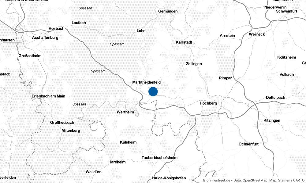 Karte: Wo liegt Erlenbach bei Marktheidenfeld?