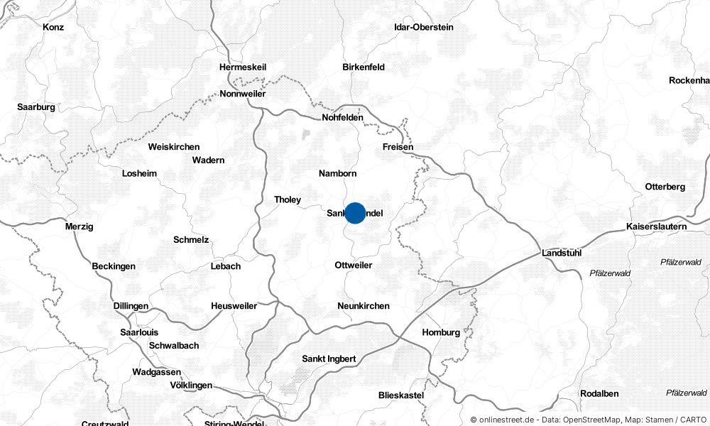 Karte: Wo liegt Sankt Wendel?