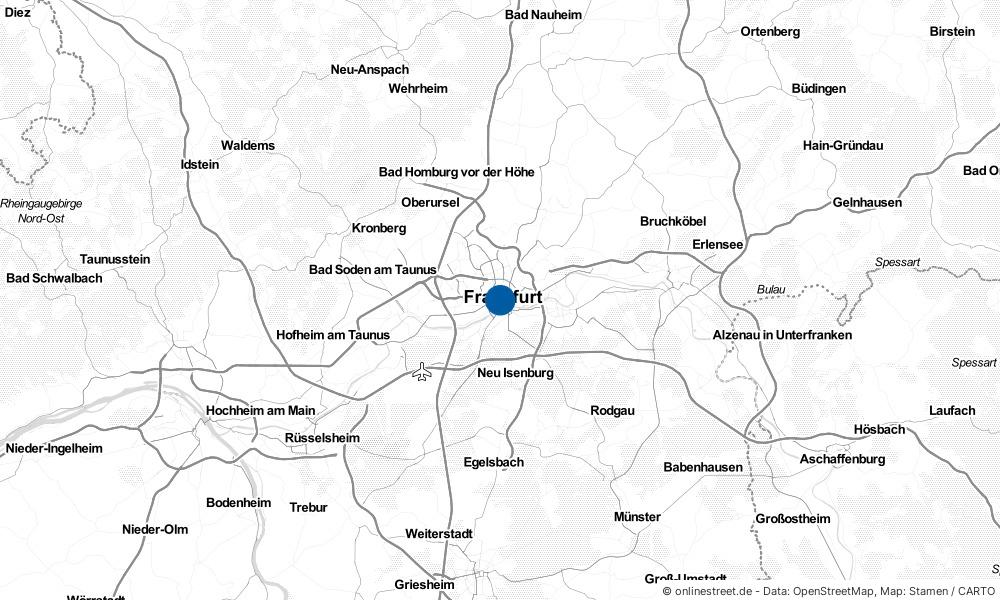 Karte: Wo liegt Frankfurt am Main?