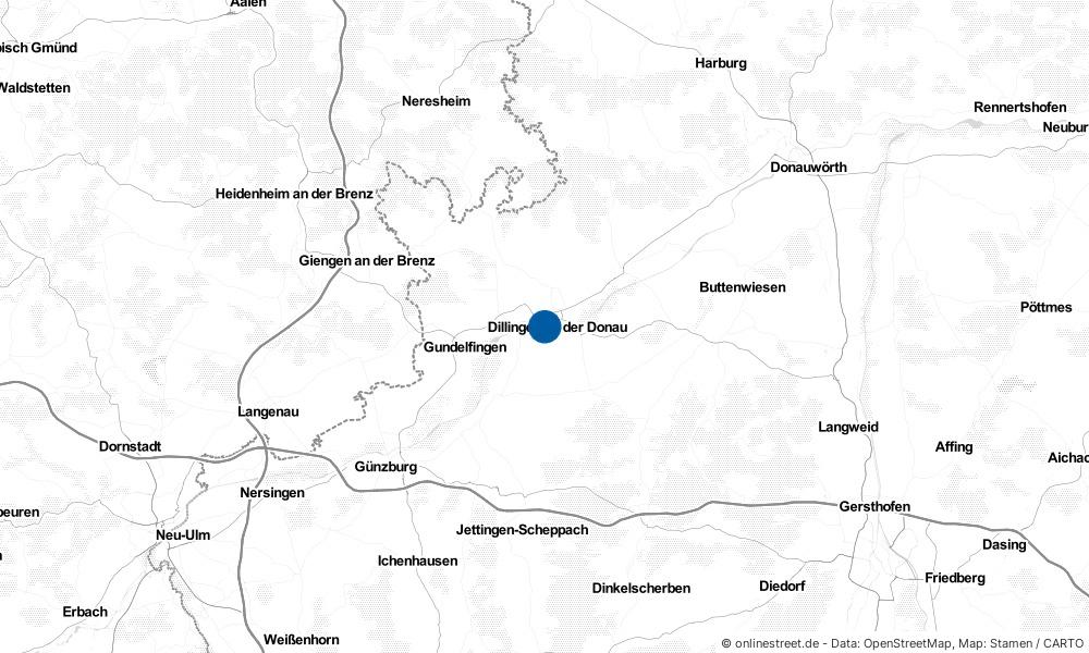 Karte: Wo liegt Dillingen an der Donau?