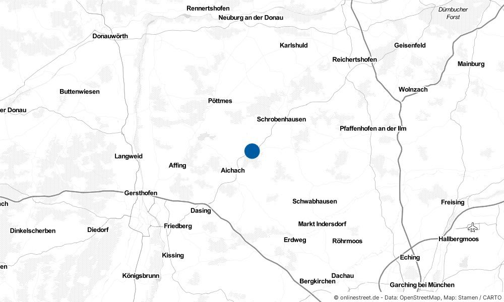 Karte: Wo liegt Kühbach?