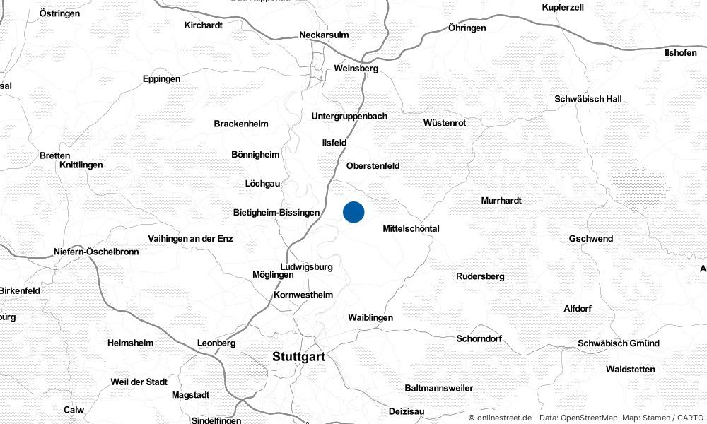Karte: Wo liegt Steinheim an der Murr?