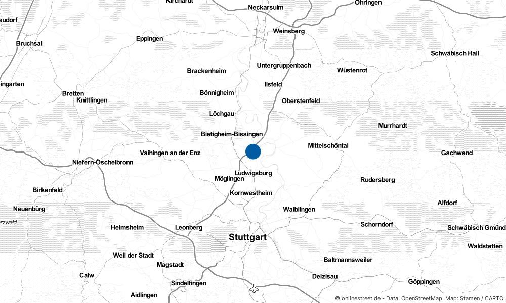 Karte: Wo liegt Freiberg am Neckar?
