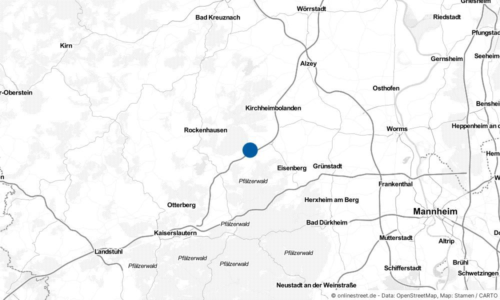 Karte: Wo liegt Steinbach am Donnersberg?