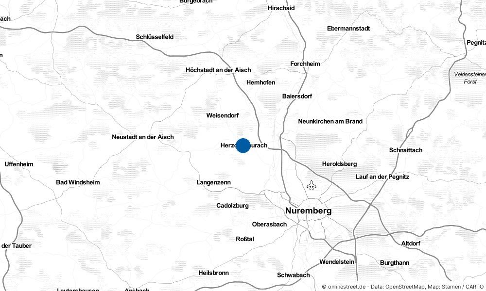Karte: Wo liegt Herzogenaurach?