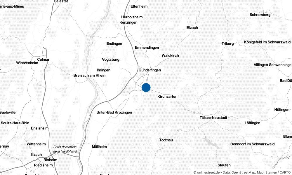 Karte: Wo liegt Freiburg im Breisgau?