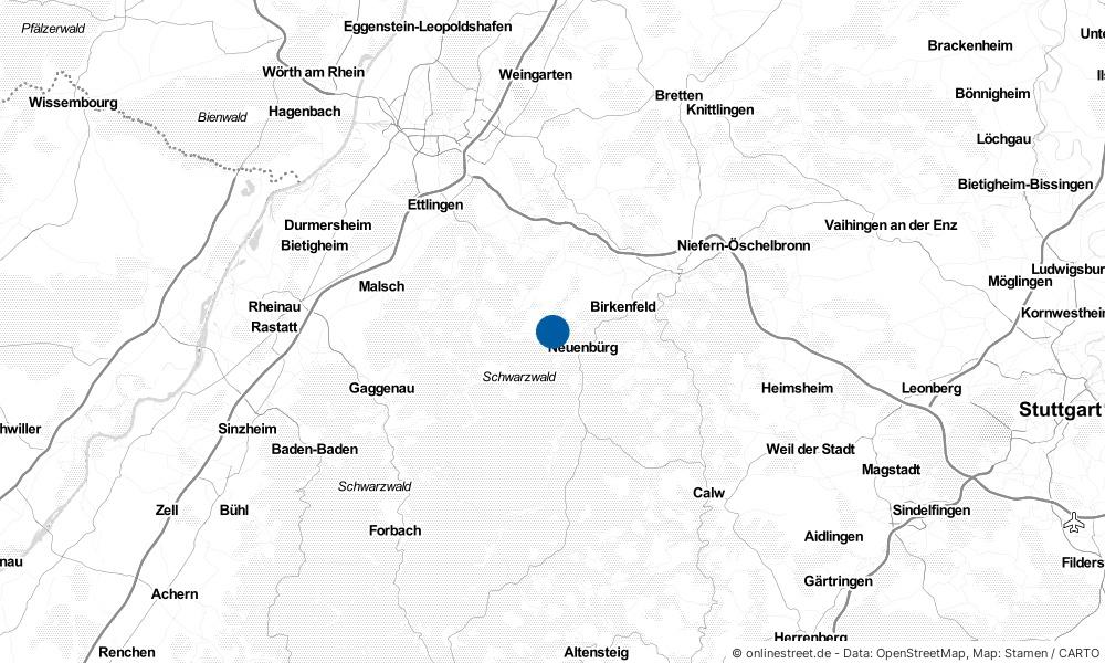 Karte: Wo liegt Straubenhardt?