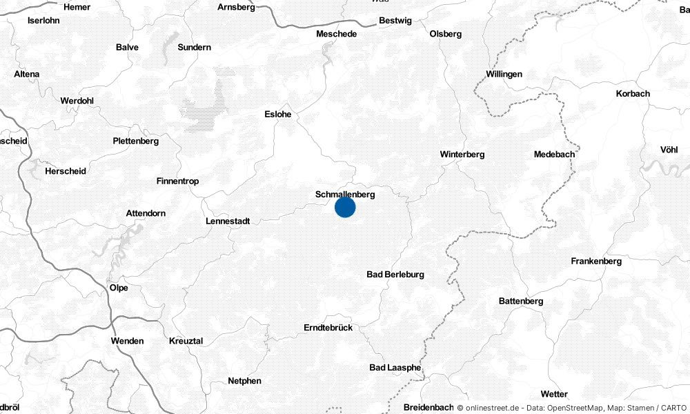 Karte: Wo liegt Schmallenberg?