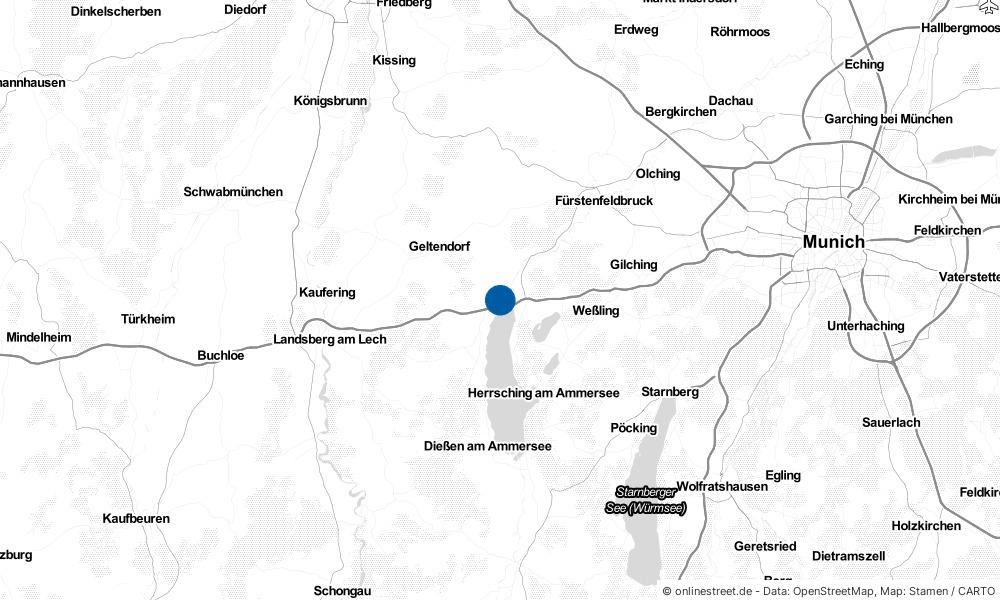 Karte: Wo liegt Eching am Ammersee?