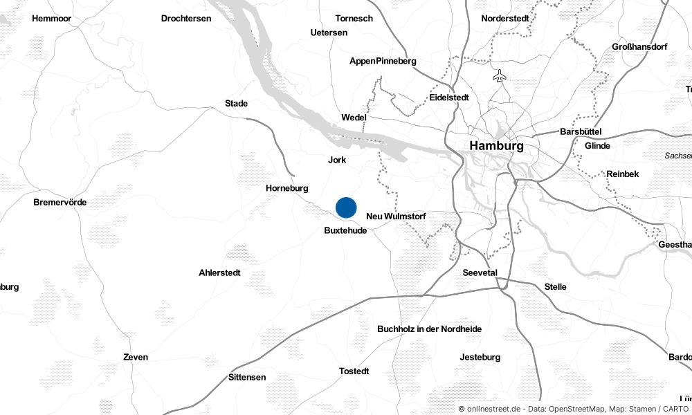 Karte: Wo liegt Buxtehude?