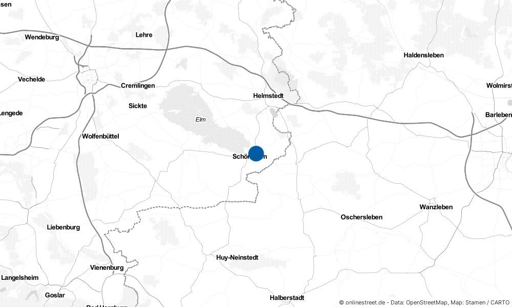 Karte: Wo liegt Schöningen?