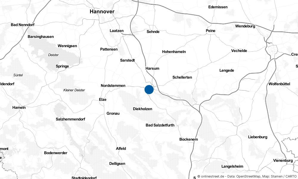 Karte: Wo liegt Hildesheim?