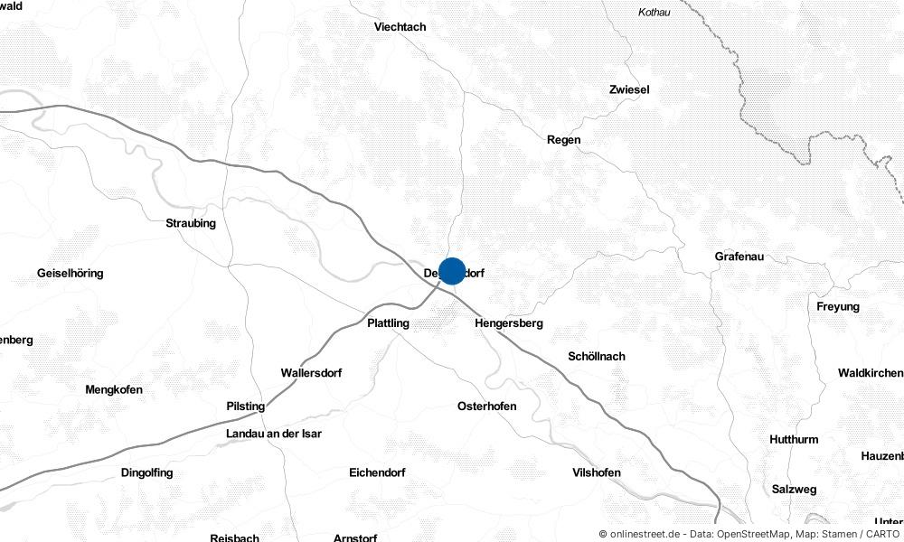 Karte: Wo liegt Deggendorf?