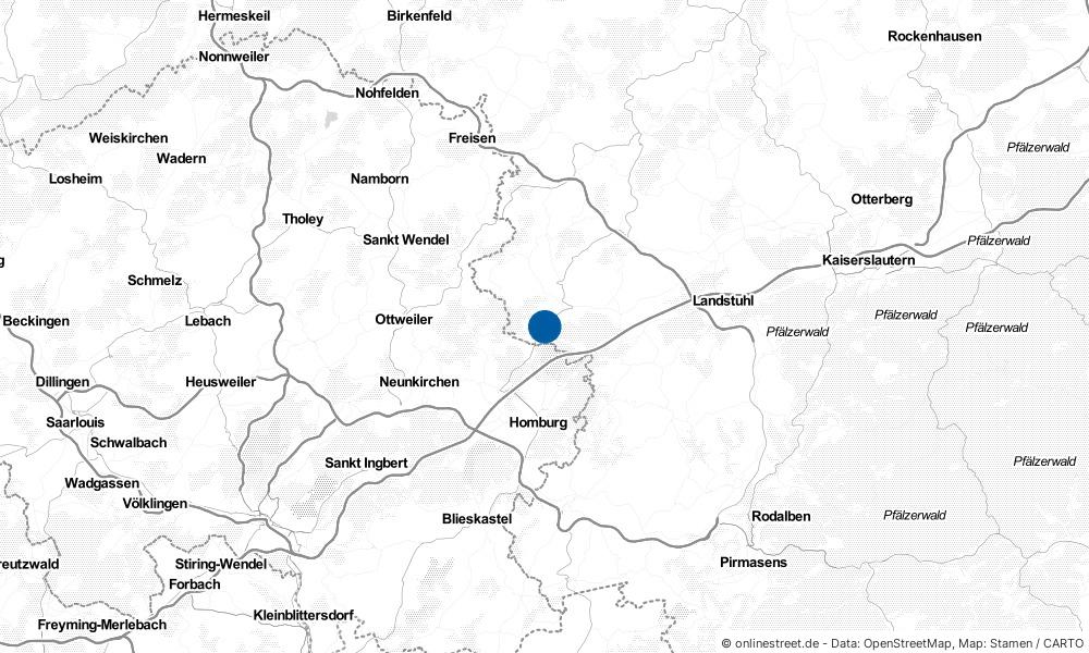 Karte: Wo liegt Waldmohr?