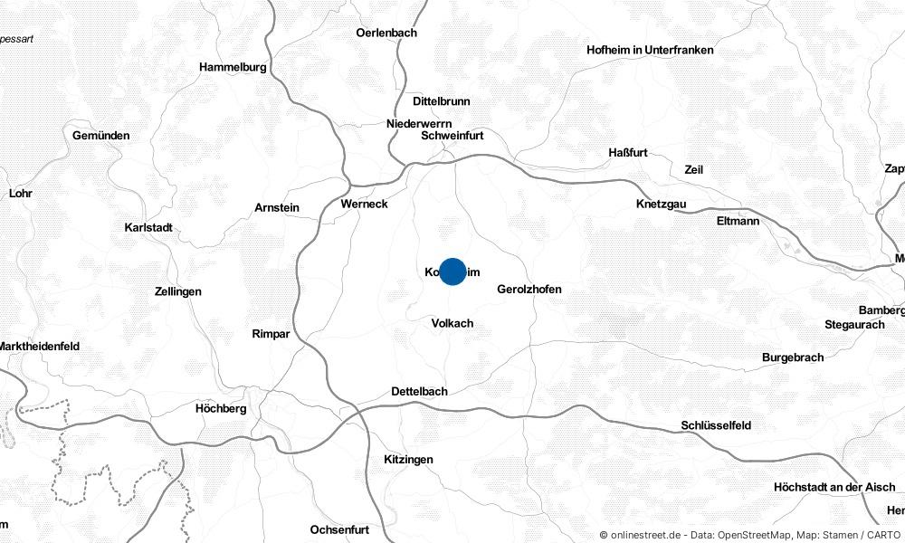 Karte: Wo liegt Kolitzheim?