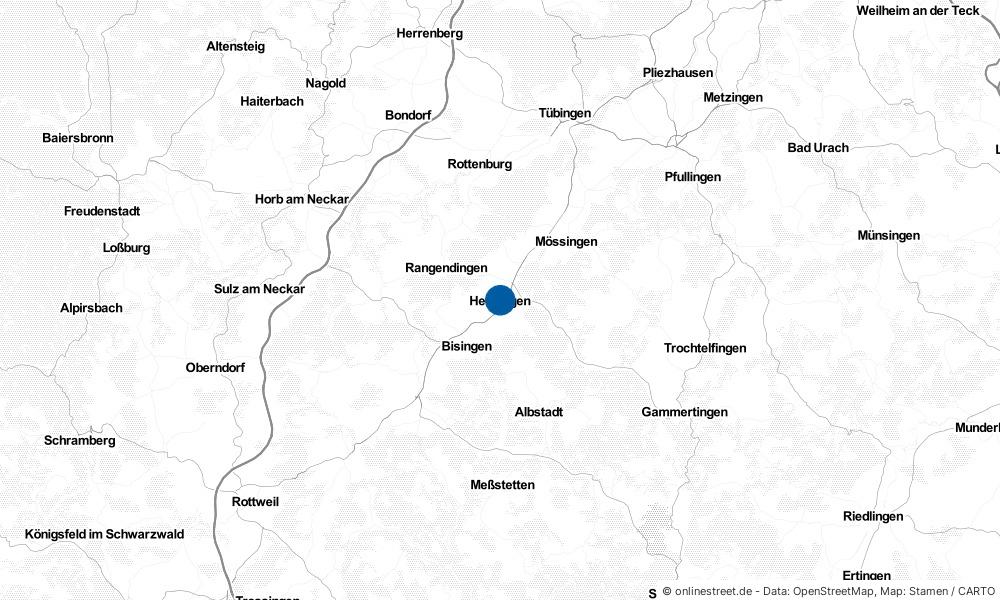 Karte: Wo liegt Hechingen?